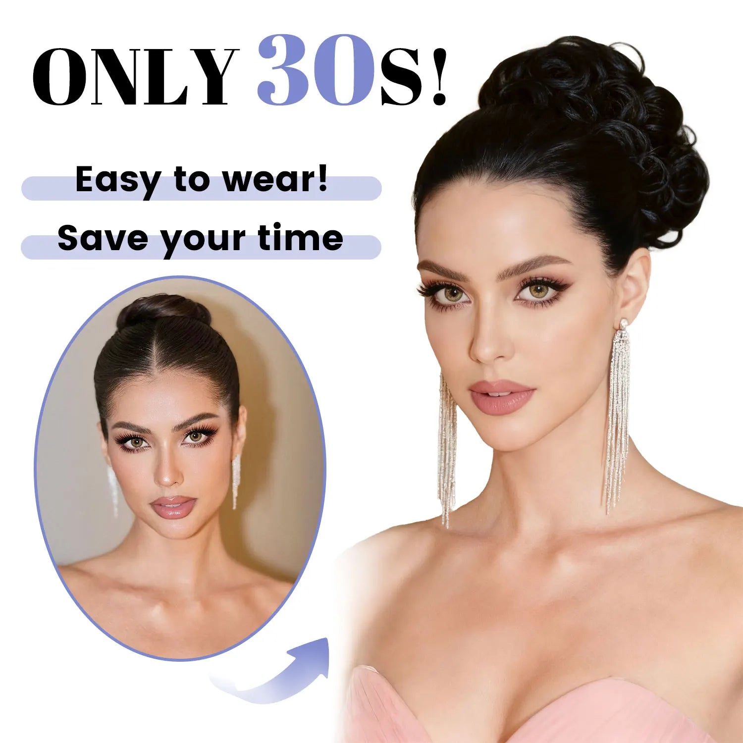 Synthetic Curly Dish Hair Bun Chignon Extension - Messy Bun Scrunchie - lily supply