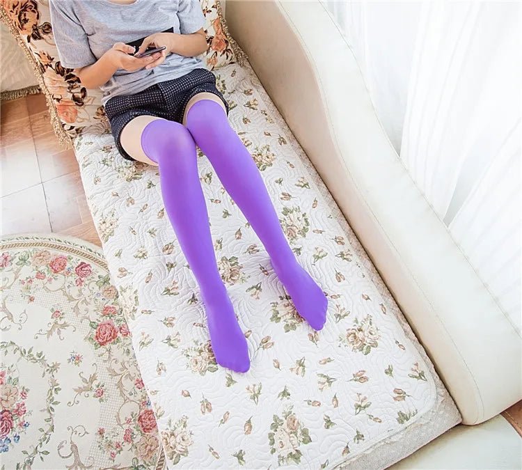 Women Over Knee Thigh High Socks - Pink & Black - lily supply