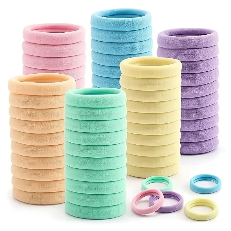 50pcs Anti - Slip Seamless Elastic Scrunchie Hair Ties - Non - Damage Running - lily supply
