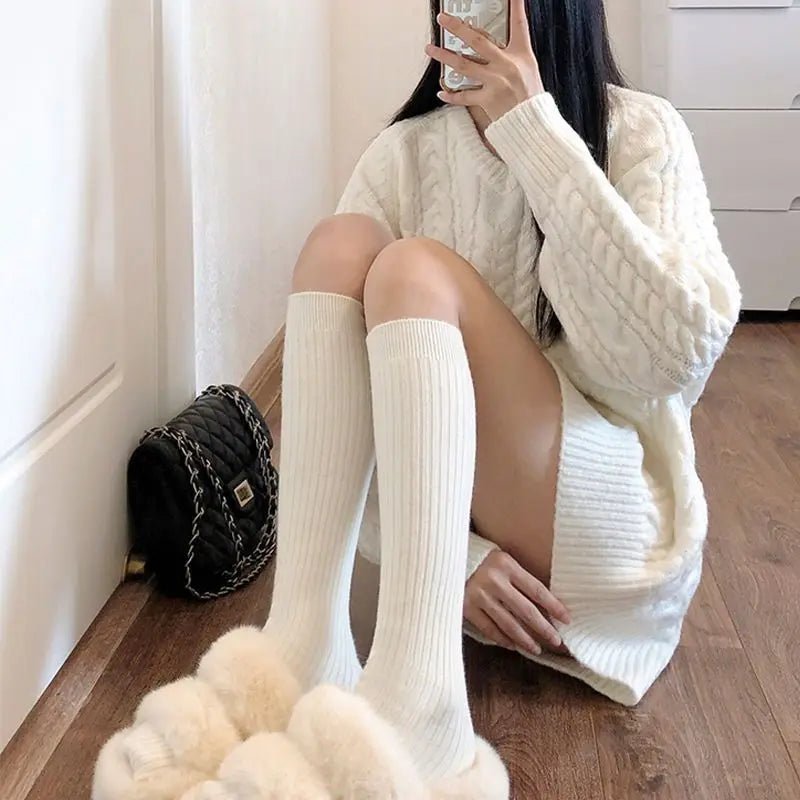 Women's Harajuku Lolita Vertical Bar Knee Socks – Striped Long Socks - lily supply