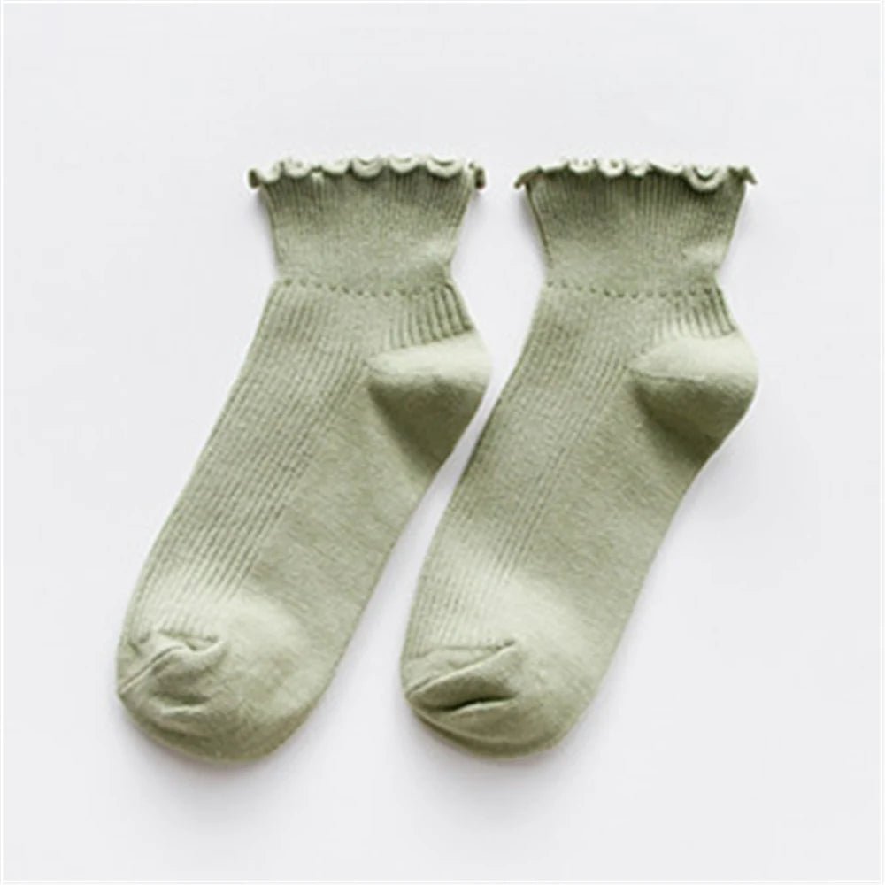 Fashion Lace Ruffles Soft Cotton Women Socks - lily supply