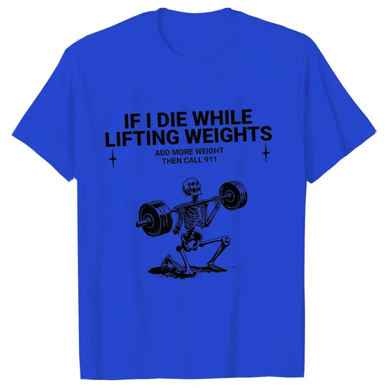 Men's Funny Weightlifting Gym T-Shirt - Short Sleeve Fitness Exercise Tee