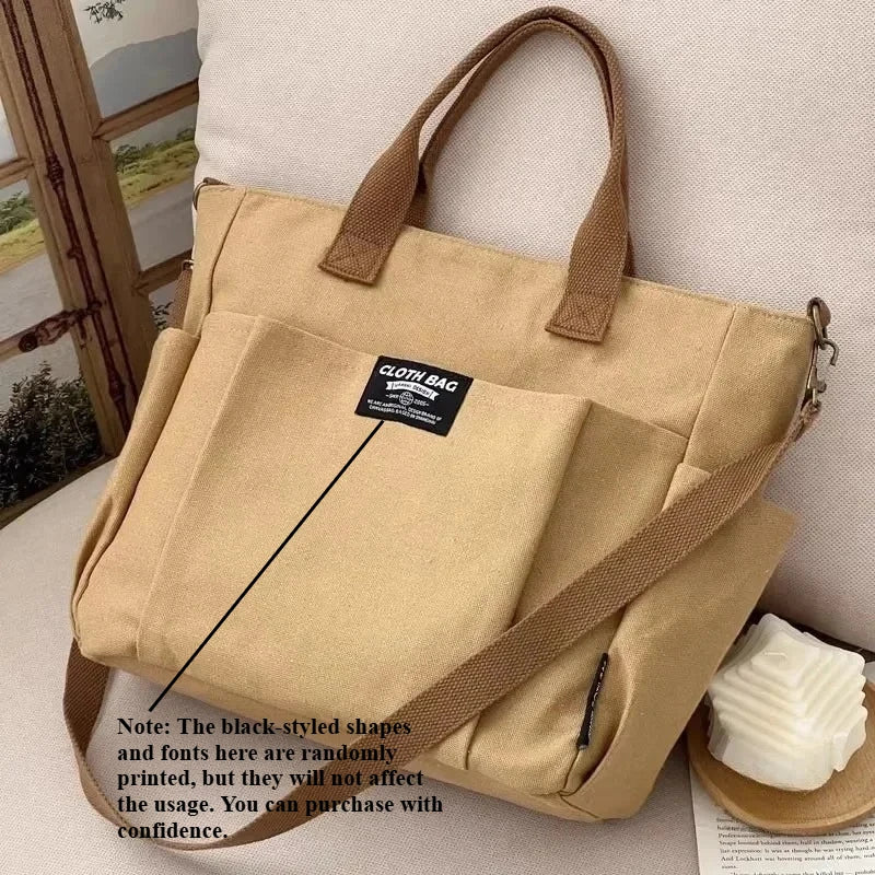 Women's Large Minimalist Canvas Tote Bag - Extra Wide Work Shopper
