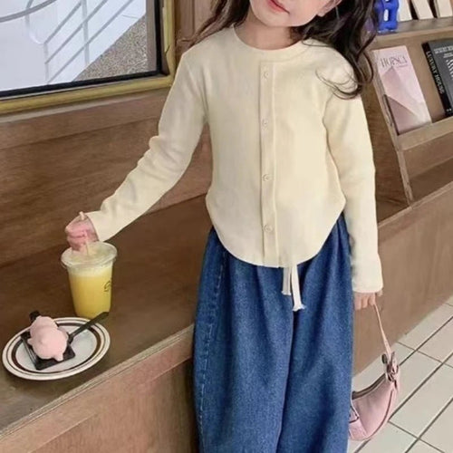 2 - 10Y Girls Shirt Spring Autumn New Children Long Sleeve T-shirt Solid Color Fashionable Baby Slimming Tops Girls Base Shirts - lily supply
