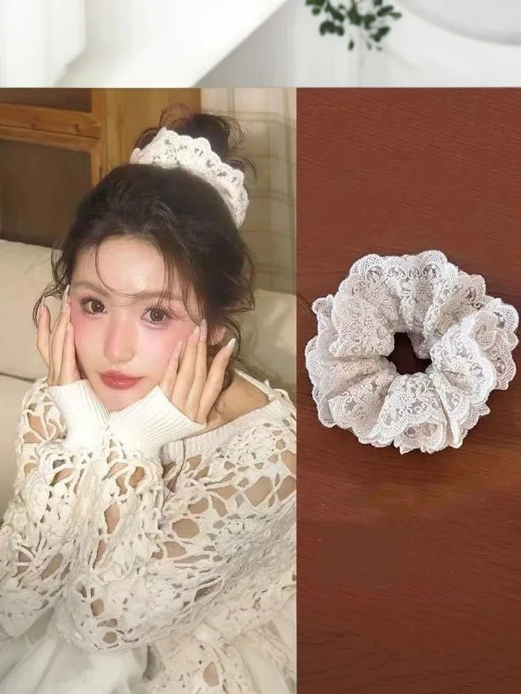 Four Layered Hair Scrunchie - Elastic Ponytail Holder Headband - lily supply