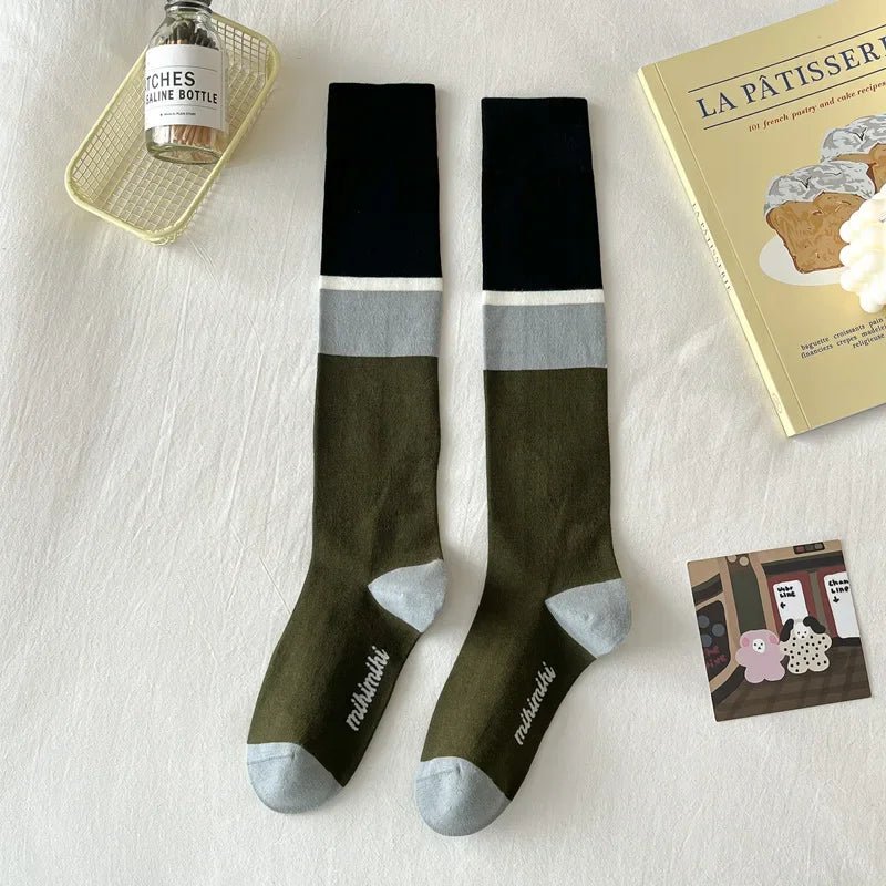 Women's Korean Retro Knee Length Socks – Vintage Style Long Socks - lily supply