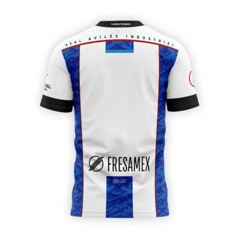 HORIZONTE Soccer Jersey – White & Blue Stripe Official Team Shirt - lily supply