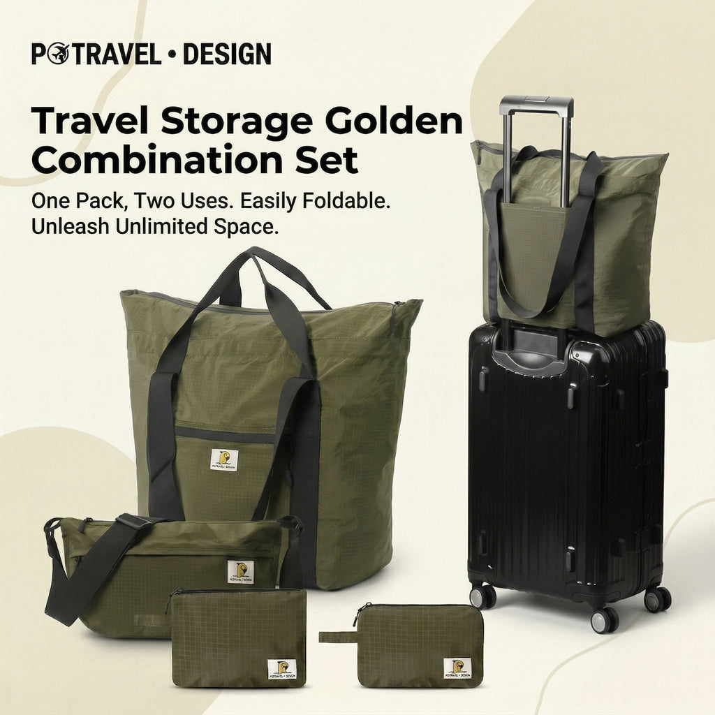 Waterproof Foldable Travel Bag Duffel Tote & Crossbody Bag Large Capacity Portable Luggage Storage Pouch for Women Men