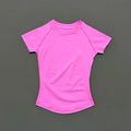 Women Sports T-Shirt Round Neck Short Sleeve Breathable Stretchy Tops Gym Fitness Yoga Running Workout Casual Athletic Shirts - lily supply