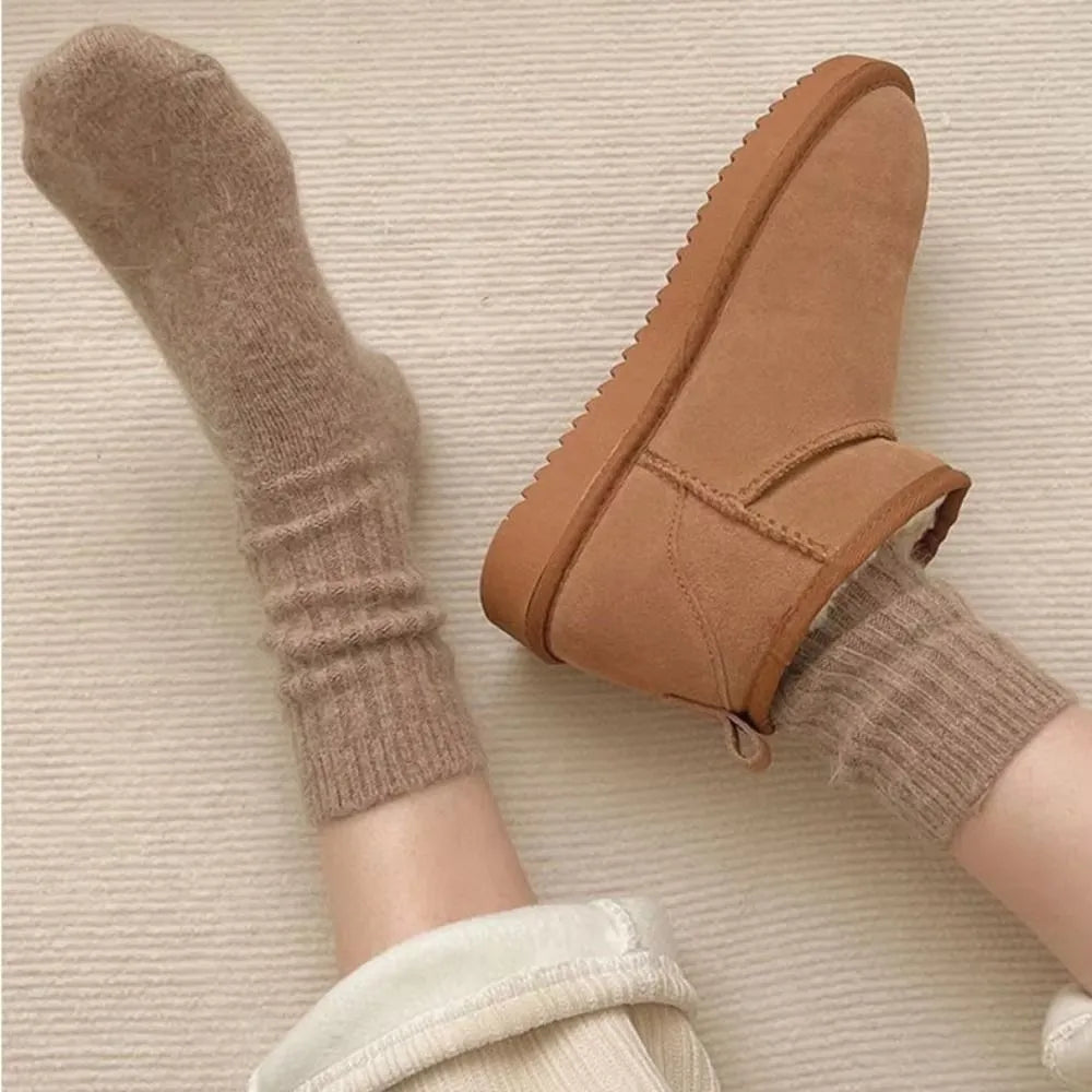 Women's Cashmere Wool Thermal Long Socks - Harajuku Style Winter Warm Sox - lily supply