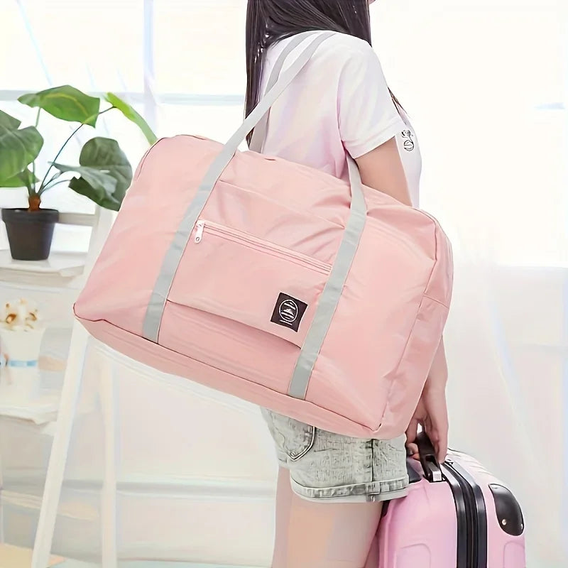 Collapsible Travel Bag for Women Girls - Lightweight Carry-On Luggage with Large Capacity Soft Fabric for Weekend Trip Business