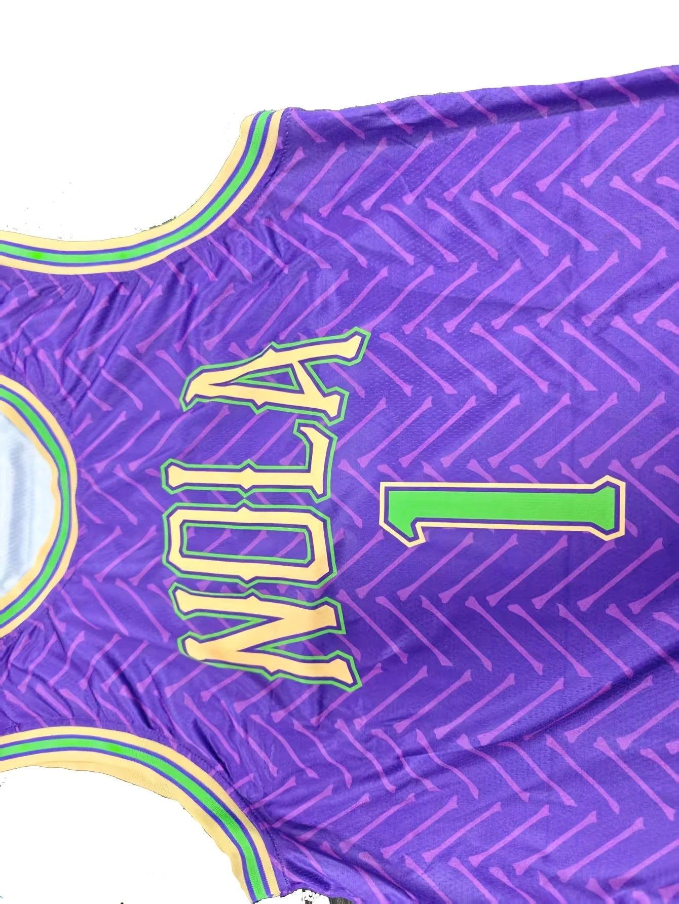 New Orleans Basketball Jersey – Retro Purple & Green Design - lily supply