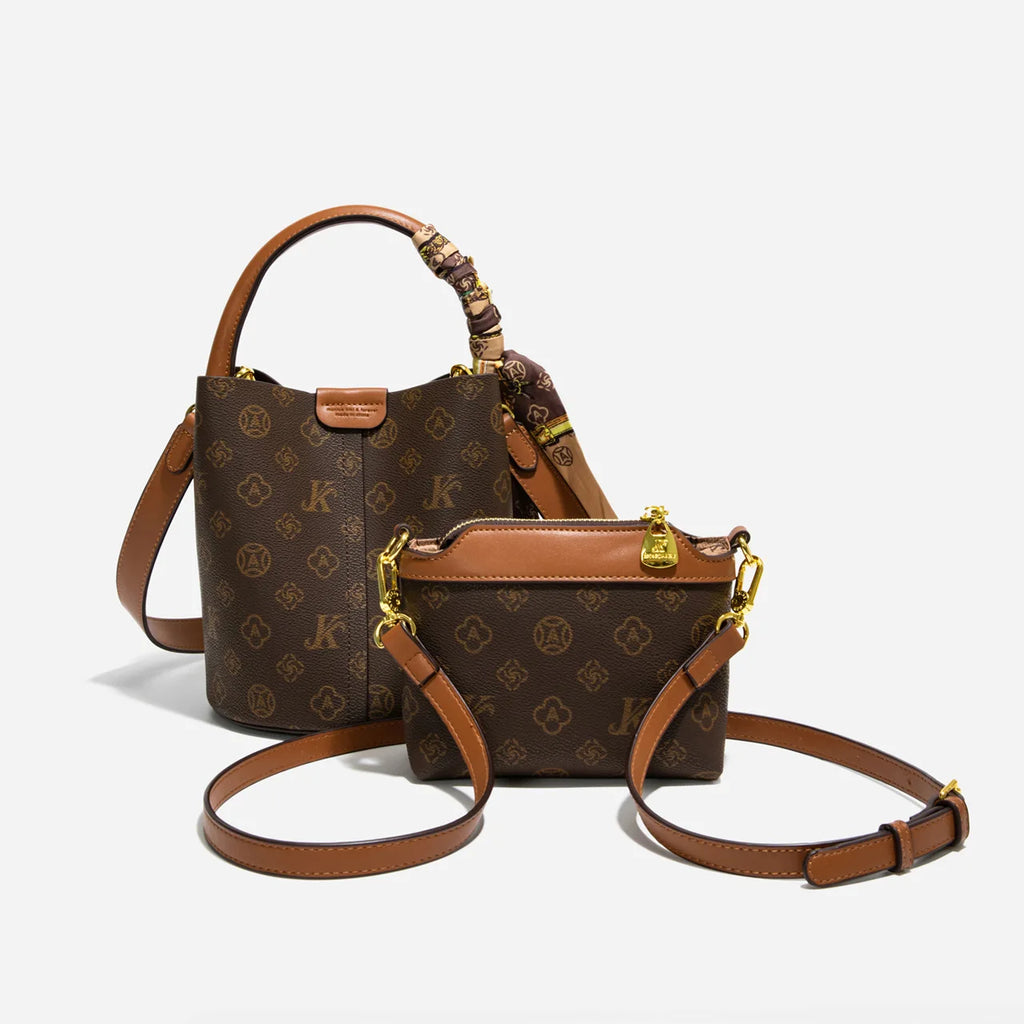 2026 New Fashion Women's Bag Old Flower Child Mother Bucket Bag Versatile One Shoulder Crossbody Handbag