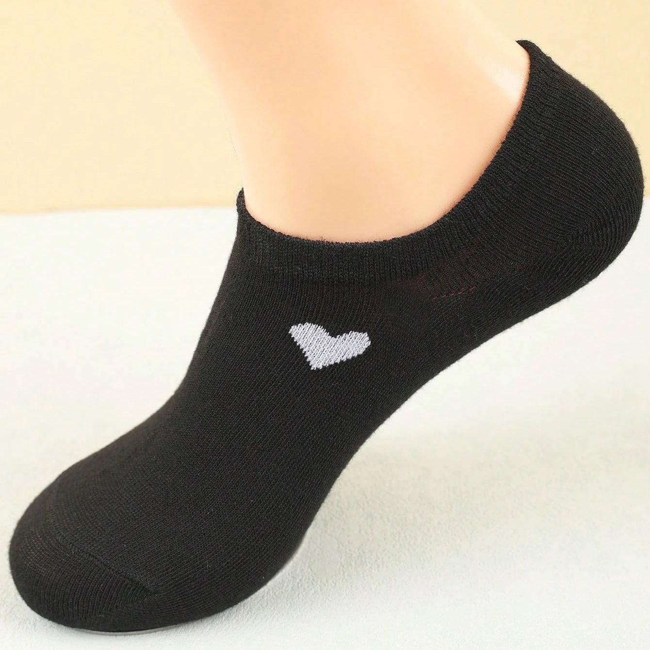 Women's Heart Pattern No - Show Socks – Invisible Ankle Socks - lily supply