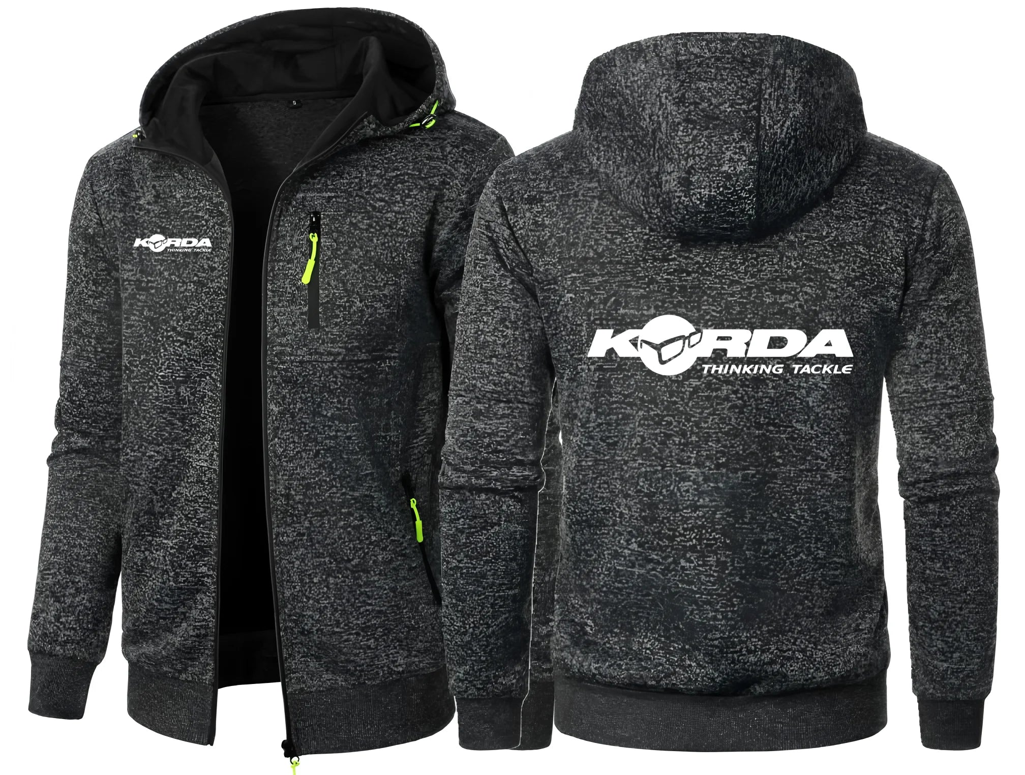 Korda Tribute Men's Hooded Zip Jacket - Jacquard Sports Fitness Sweatshirt