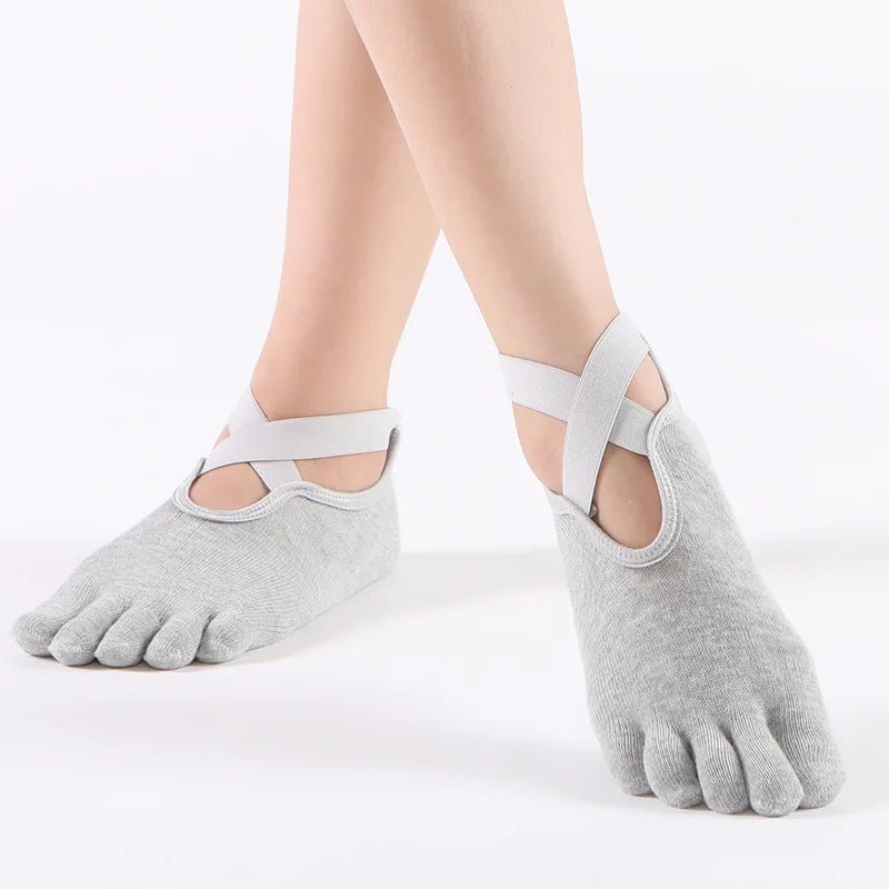 Women's Anti - Slip Five Toe Yoga Socks - Pilates Ballet Dance Sports Socks - lily supply