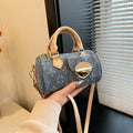 Trendy Popular Denim Bag for Women, New Stylish Versatile Crossbody Bag, Fashion Cylinder Handbag