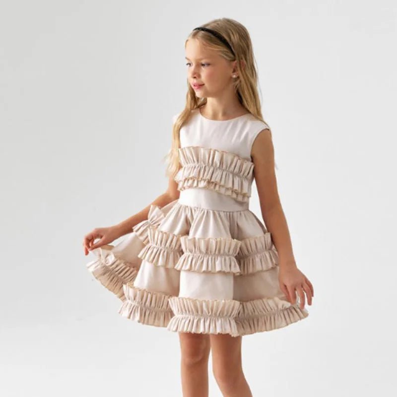 Girls Cake Lace Court Vest Princess Dress | Toddler Party Dress Ages 18M - 8Y - lily supply