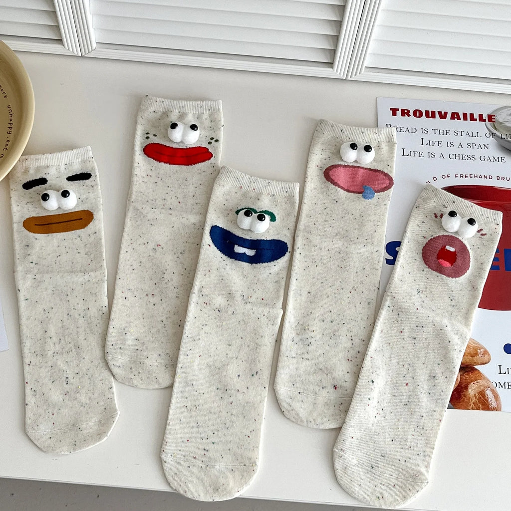 Funny Expression Women's Socks - Cute Cartoon Gift - lily supply