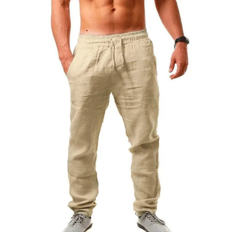 Men's Cotton Linen Pants - Breathable Loose Summer Trousers