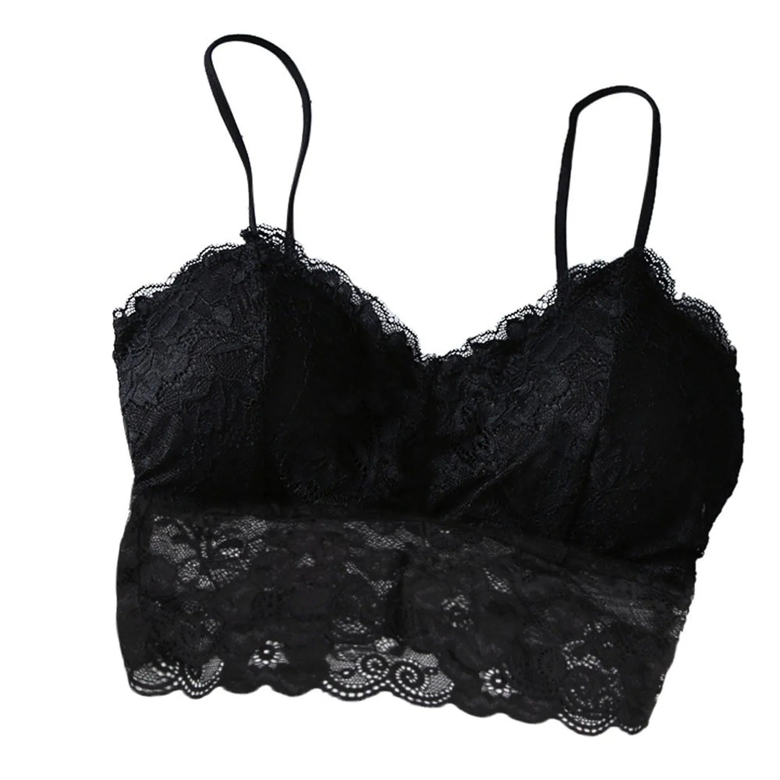 Women's Lace Bralette Zipper Crop Top