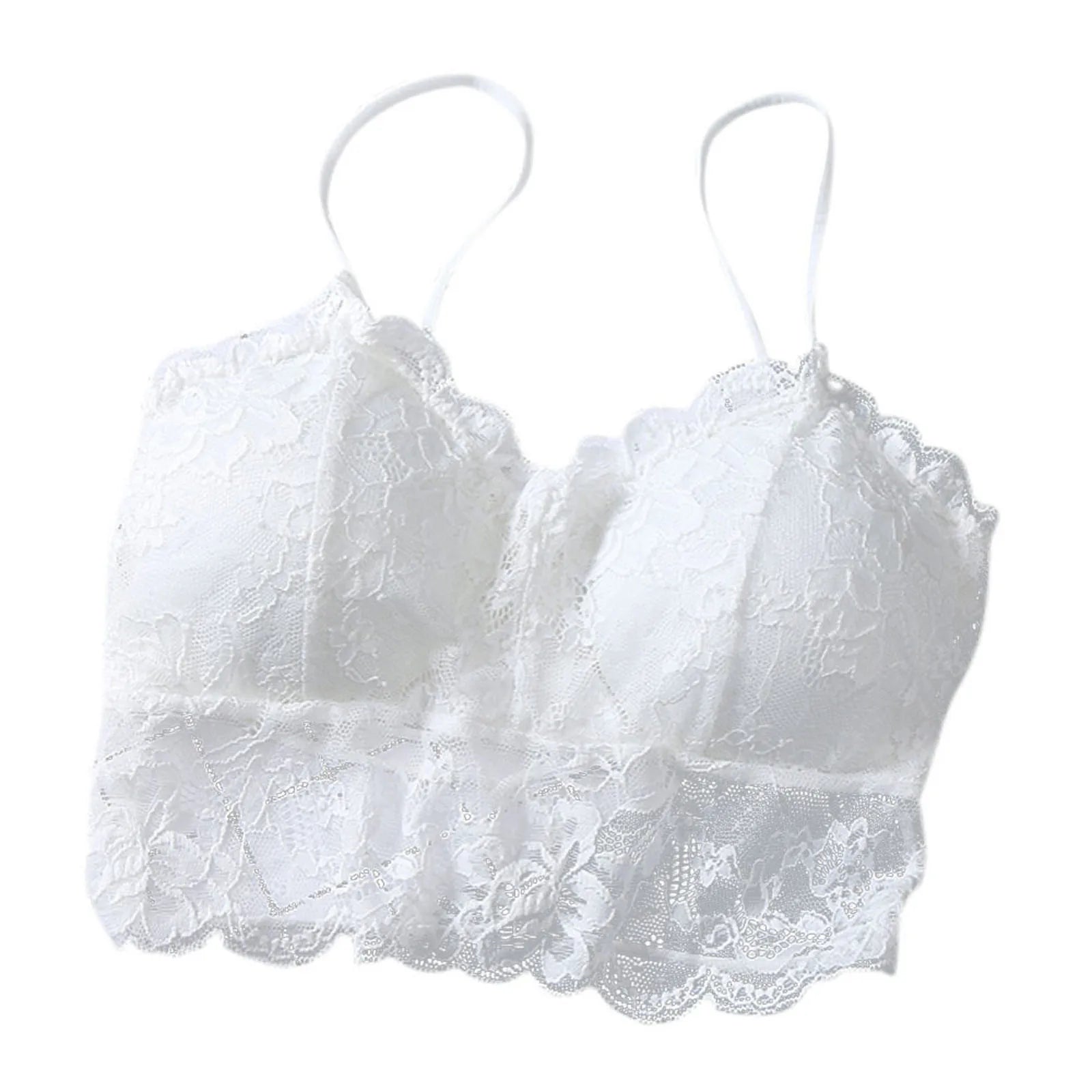 Women's Lace Bralette Zipper Crop Top