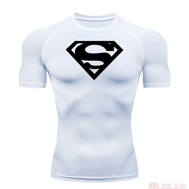 Sports Compression Shirt Men's T-Shirt Short Sleeve Quick Dry Summer Fitness Top Bodybuilder T-shirt Running Men's Gym Clothing - lily supply