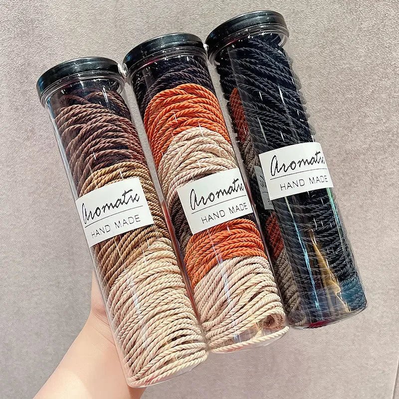 100pcs Solid Colour Elastic Rubber Band Hair Ties & Scrunchies - lily supply