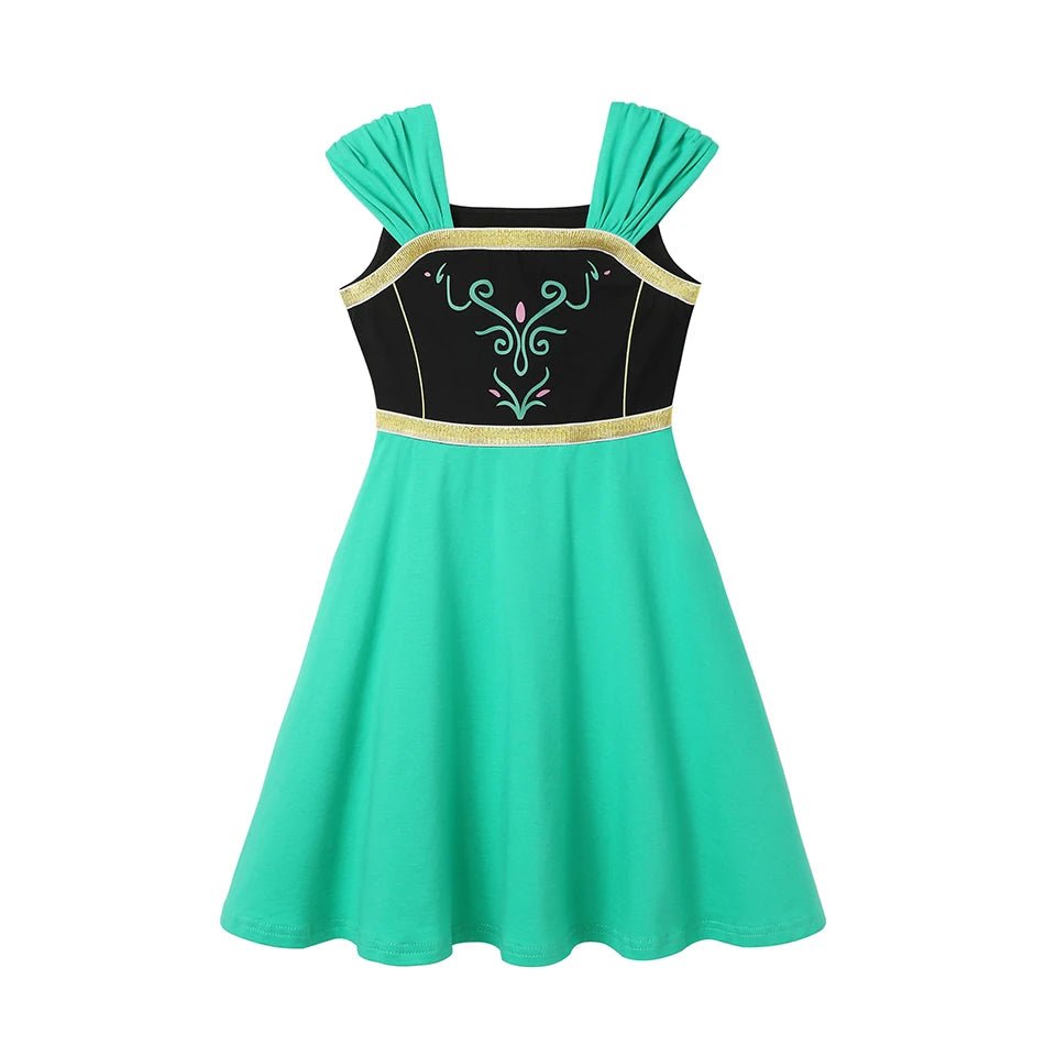 Children's Casual Dress for Girls Mermaid Rapunzel Dress One - Shoulder Sling Short Sleeve Princess Costume Summer Casual Vest - lily supply