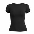 Woman Clothing Short Sleeve T-shirt Slim Fit Tops Female O - Neck Knitted Sheath Tee Shirt Street Wear Sex Sporty 2024 Y2K New2410 - lily supply