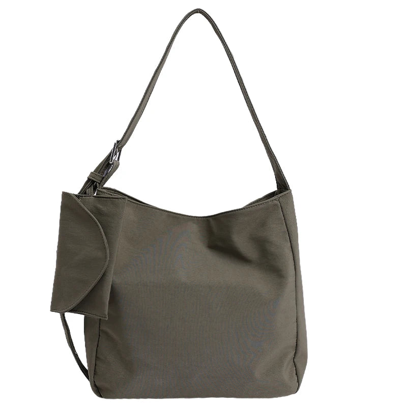 Women Canvas Shoulder Bags Work Travel Tote Women's Handbags Large Capacity Bag Solid Color Simple Casual Commuter Bag