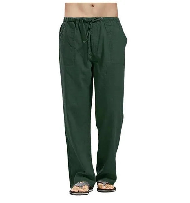 Men's Cotton Linen Pants - Breathable Loose Summer Trousers