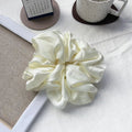 Fashion Oversize Solid Satin Scrunchie - Elastic Ponytail Holder - lily supply