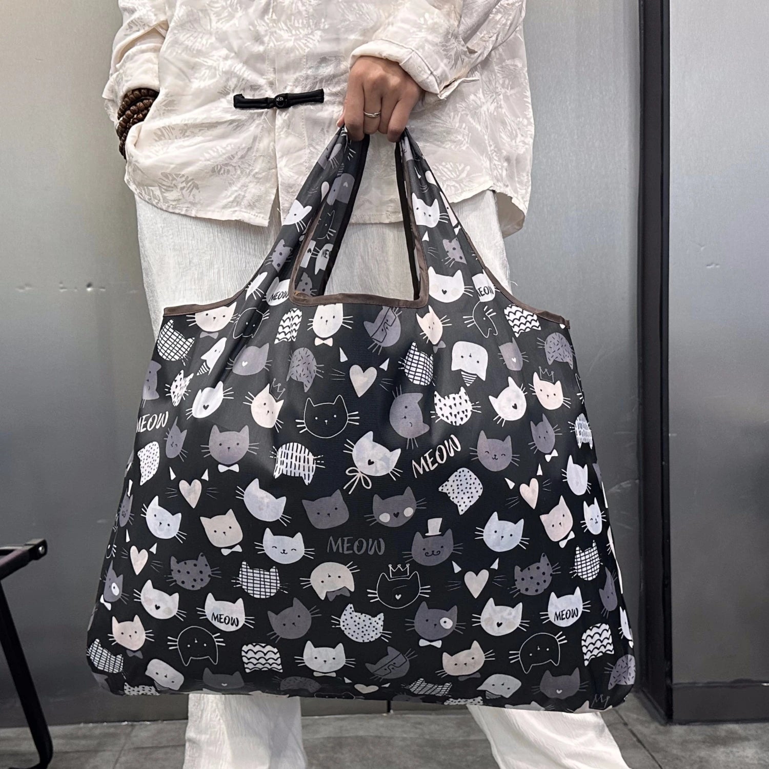 Lightweight Foldable Tote Bag - Printed Pattern Shopping Bag