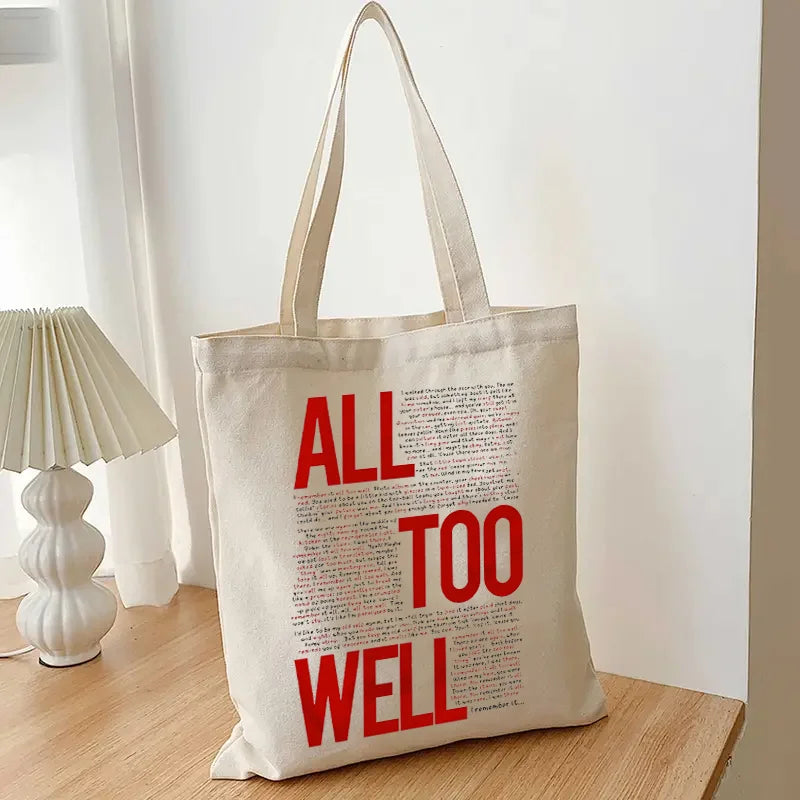 Taylor Swift Canvas Tote Bag - TS Merch Book Shoulder Shopping Bag