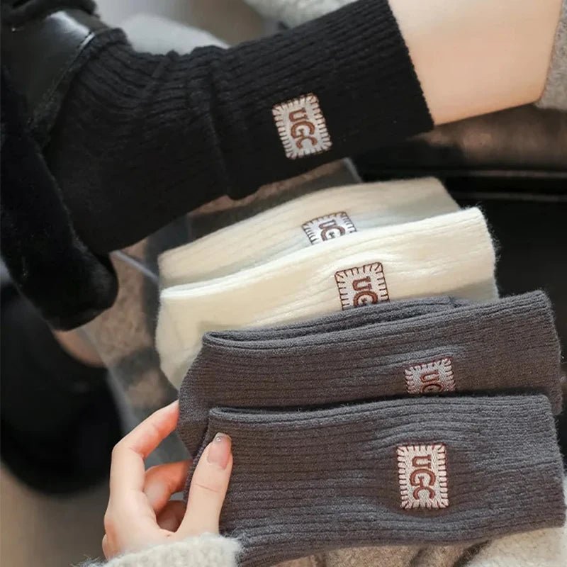 Women's Furry Heel Knitted Snow Boot Socks – Cosy Winter Boot Socks - lily supply