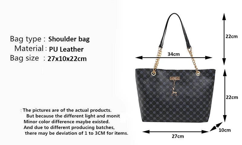 Women's Large Capacity Luxury Print Tote Bag - Trendy Shoulder Purse
