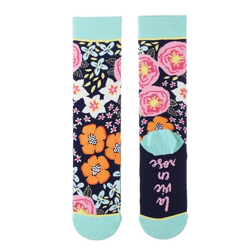 Women's Plant, Hedgehog & Sloth Print Socks – Trendy Casual Socks - lily supply