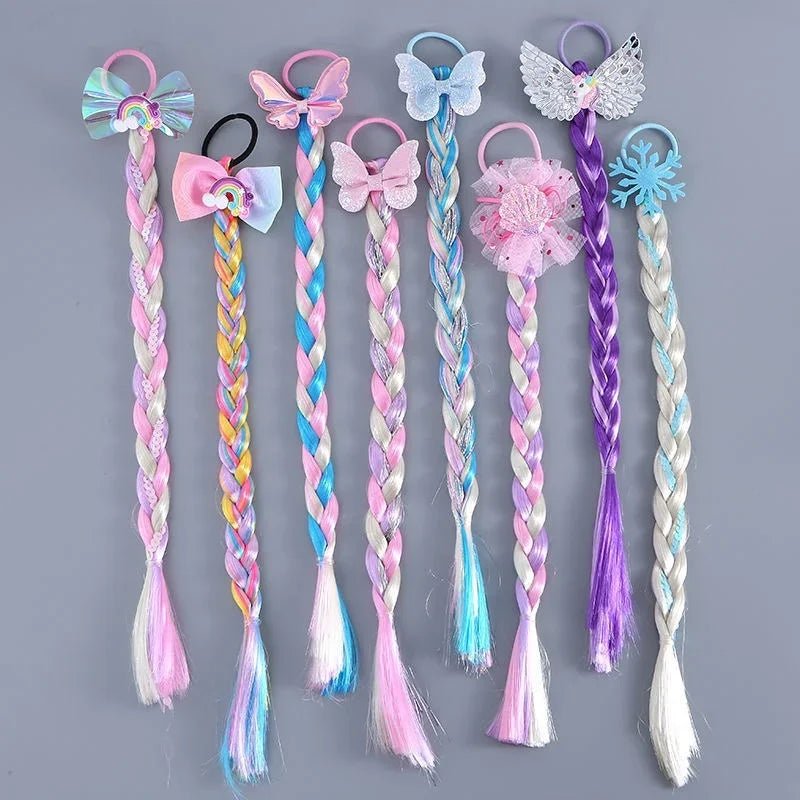 Girls Colourful Sequin Glitter Scrunchies - Elastic Pigtail Hair Rings - lily supply