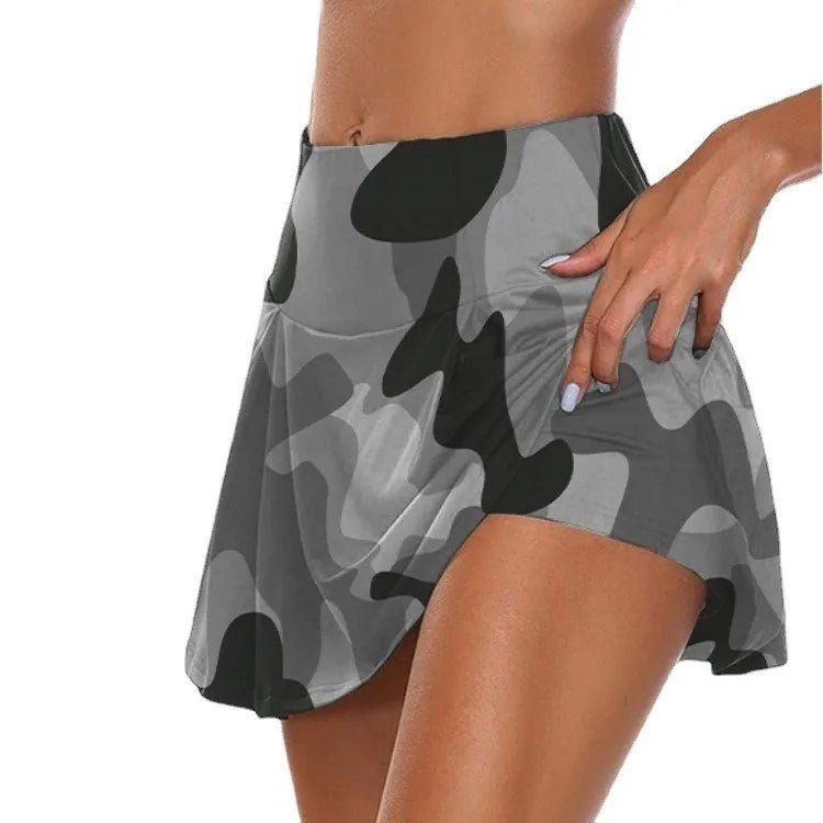 Tennis for Women Dance Fitness Solid Sports Skirts Women Tennis Running Skort Active Athletic Yoga Fitness Skirt Short - lily supply