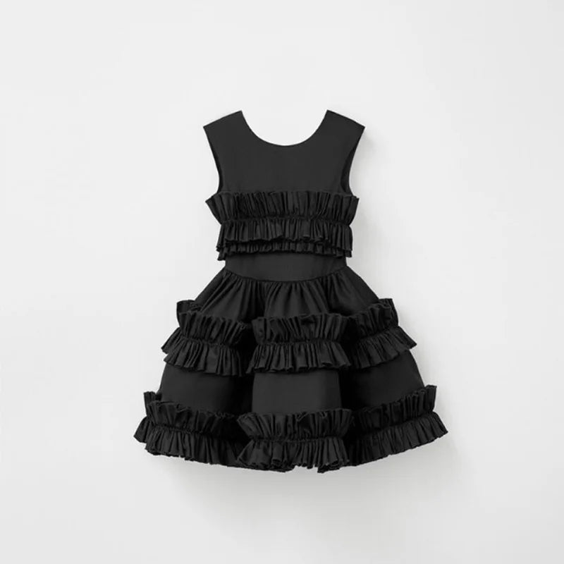 Girls Cake Lace Court Vest Princess Dress | Toddler Party Dress Ages 18M - 8Y - lily supply
