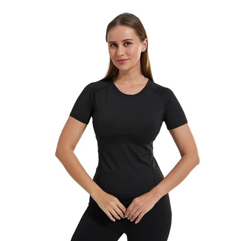 Womens Compression Shirts Short Sleeve Athletic Sports Quick Dry Compression Tops for Women Running Workout Shirt Yoga Shirts - lily supply