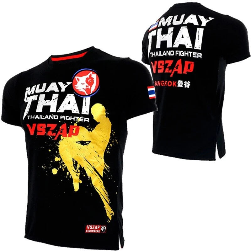 Muay Thai Boxing Sports T-Shirt - Running Fitness Outdoor Wrestling Tracksuit