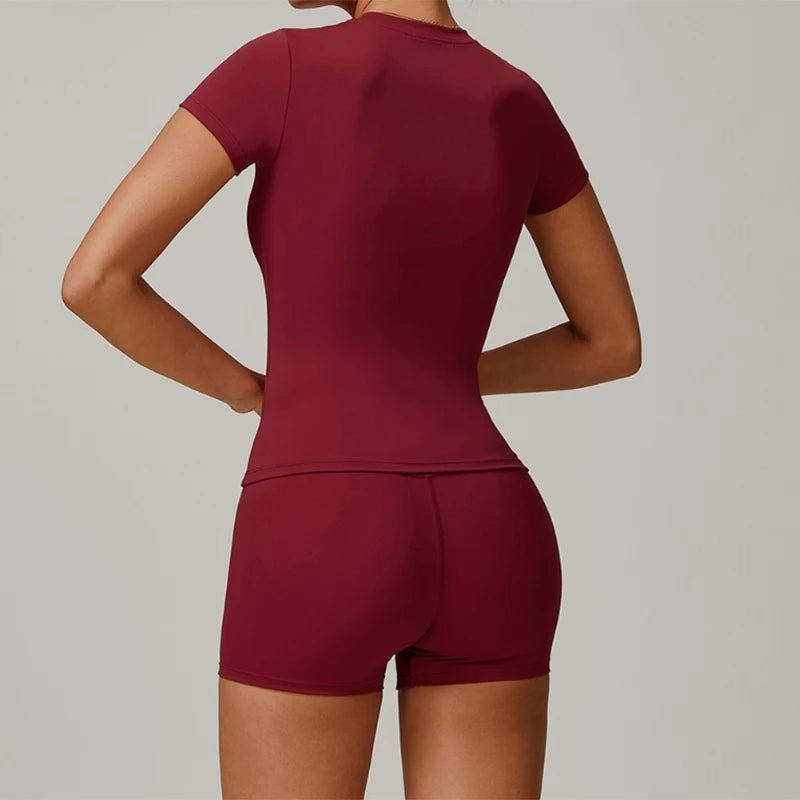 Women's Outdoor Sports Shirt Yoga Wear Fitness T-Shirt Quick Dry Running T-Shirt Workout Top Female Sportswear Exercise Clothing - lily supply