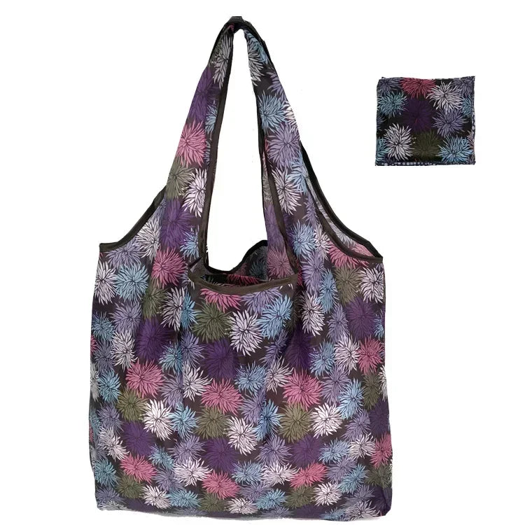 Big Nylon Foldable Reusable Tote Bag - Eco Polyester Shoulder Handbag