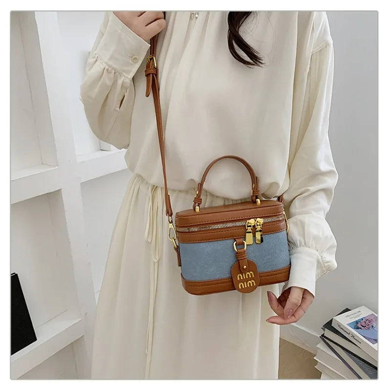 2026 New Arrival Women's Retro Box Bag Trendy Color Block Design, Versatile Top-handle/Shoulder/Crossbody Bag Compact & Stylish