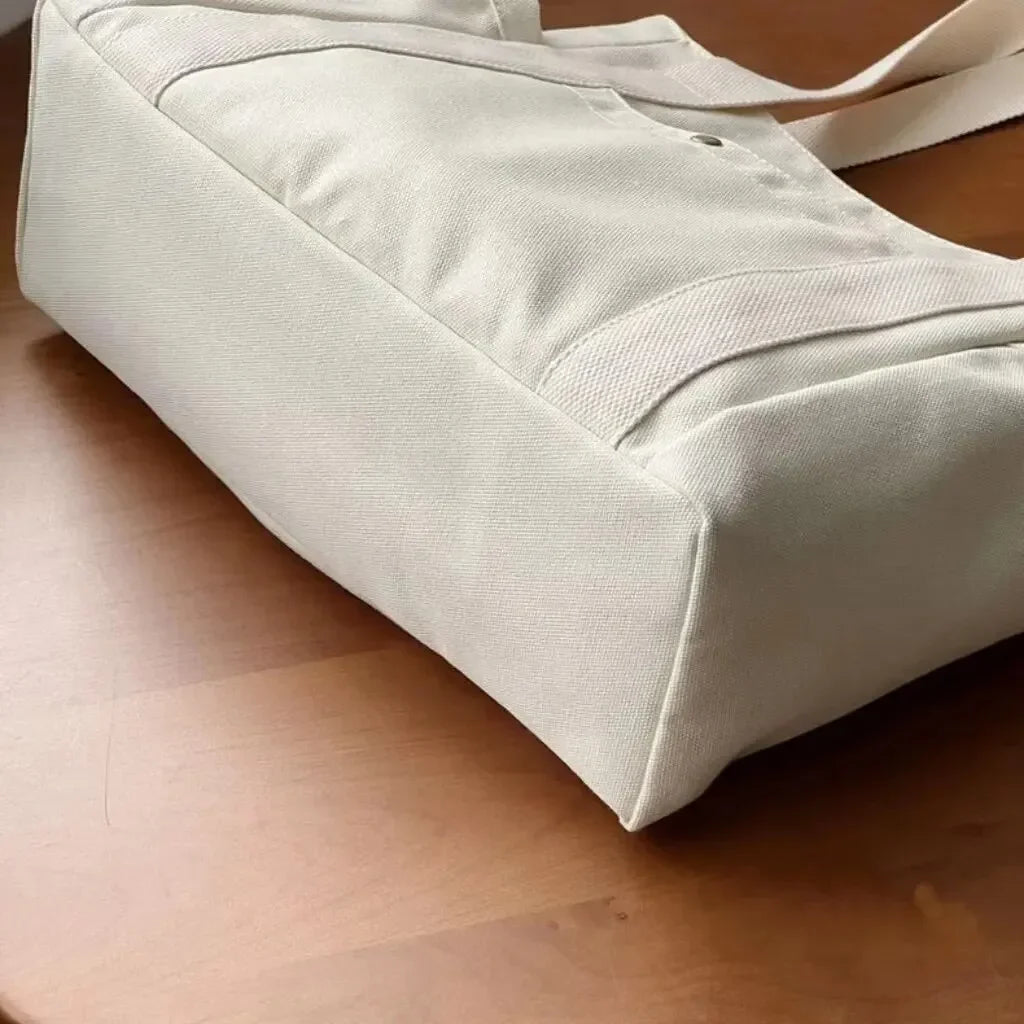 Large Capacity Canvas Tote Bag - Commuter Art Student Shoulder Bag