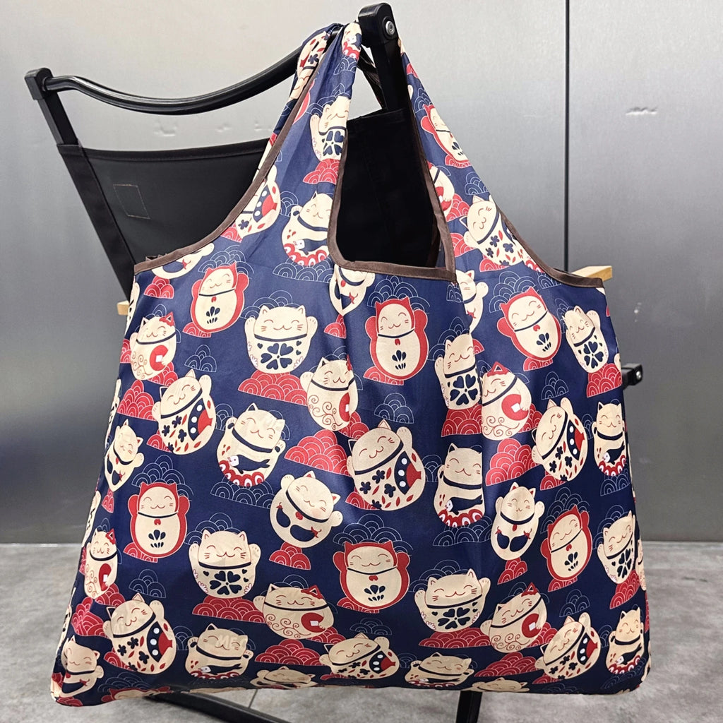 Lightweight Foldable Tote Bag - Printed Pattern Shopping Bag