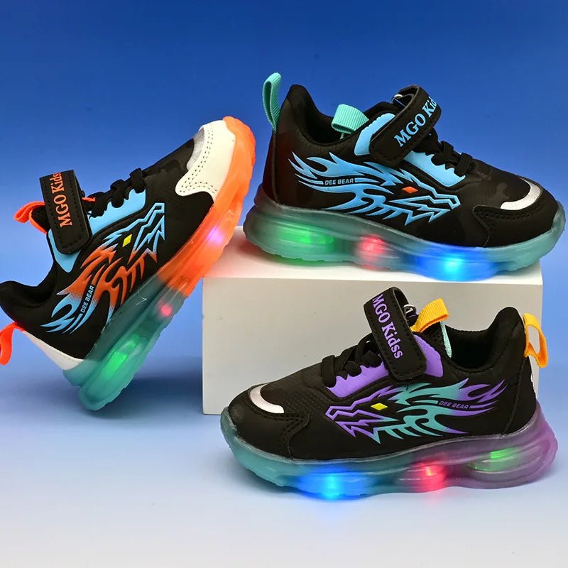 Fashion Girls' Sneaker 2025spring New Kids LED Light Shoes Anti Slip Boys Basketball Shoes Soft Soled Girls Casual Shoes Zapatos - lily supply