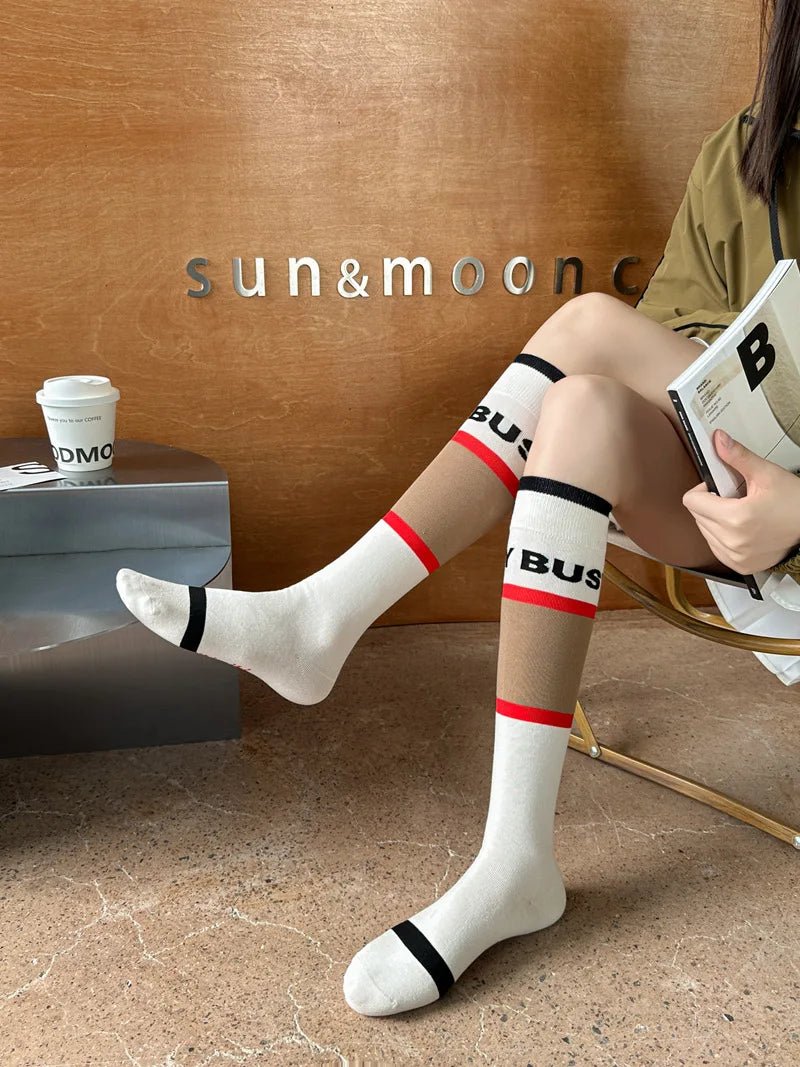 Women's Korean Retro Knee Length Socks – Vintage Style Long Socks - lily supply